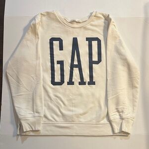 GAP Off-White Sweatshirt with Navy Logo